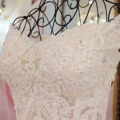 Ball Gown Off-The-Shoulder Court Train Floor-Length Applique Evening Dresses-newarrivaldress