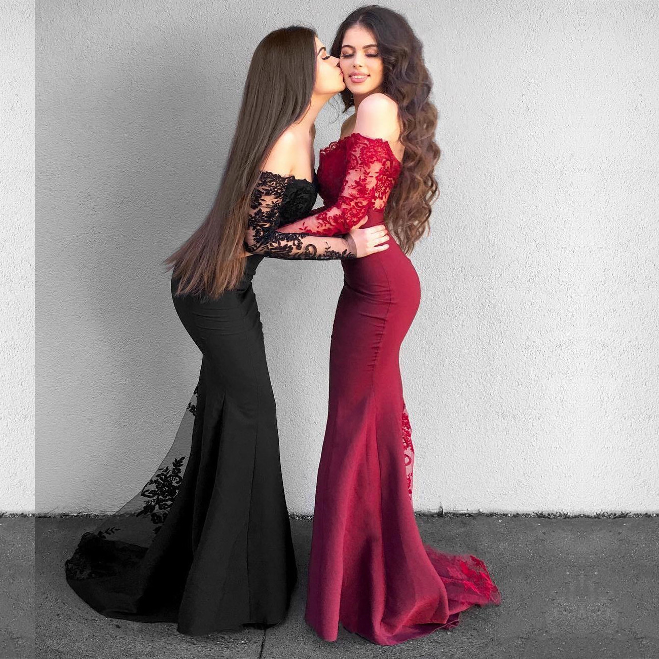 Delicate Off-the-shoulder Long Sleeve Prom Dress | Mermaid Prom Dress BA9154-newarrivaldress
