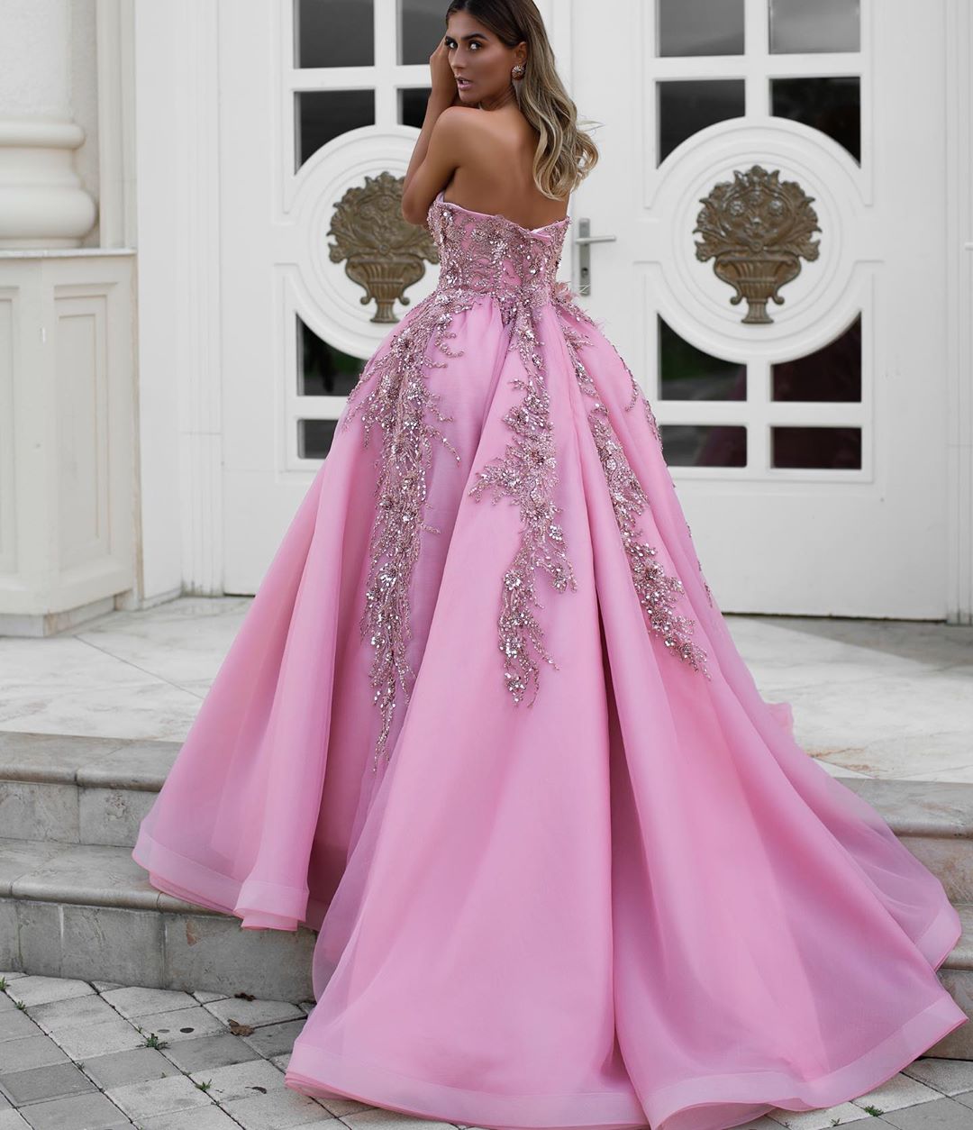 Exquisite Strapless Sweetheart Ruffles Appliques Long Evening Dress-newarrivaldress