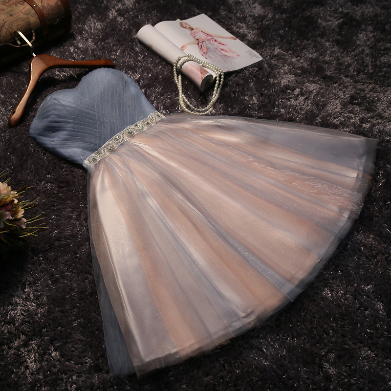 Shiny A-Line Lace Strapless Sleeveless Prom Dress with Bow-newarrivaldress