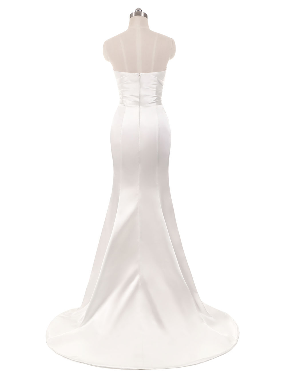 Ivory Wedding Dresses Strapless Mermaid Evening Dresses V Neck Sleeveless Split Beach Bridal Gown With Court Train-newarrivaldress
