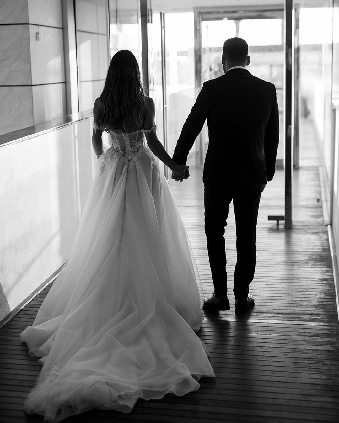 Stylish Off-the-Shoulder White Weding Dress Floral Tulle Bridal Dress-newarrivaldress