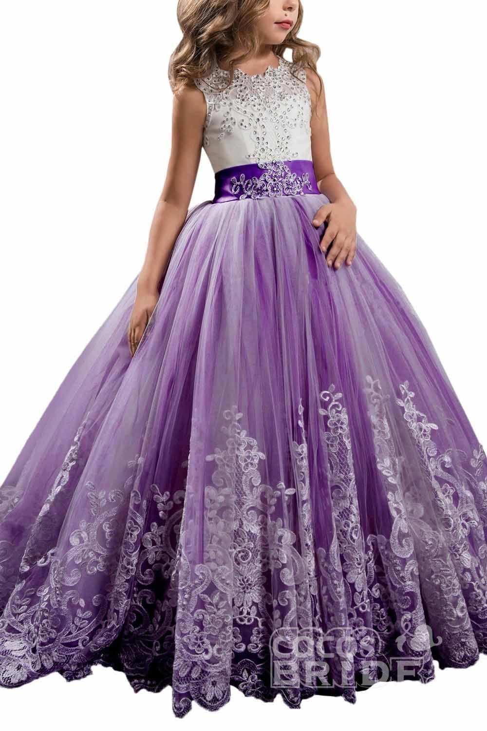 Scoop Neck Sleeveless Ball Gown Flower Girls Dress-newarrivaldress