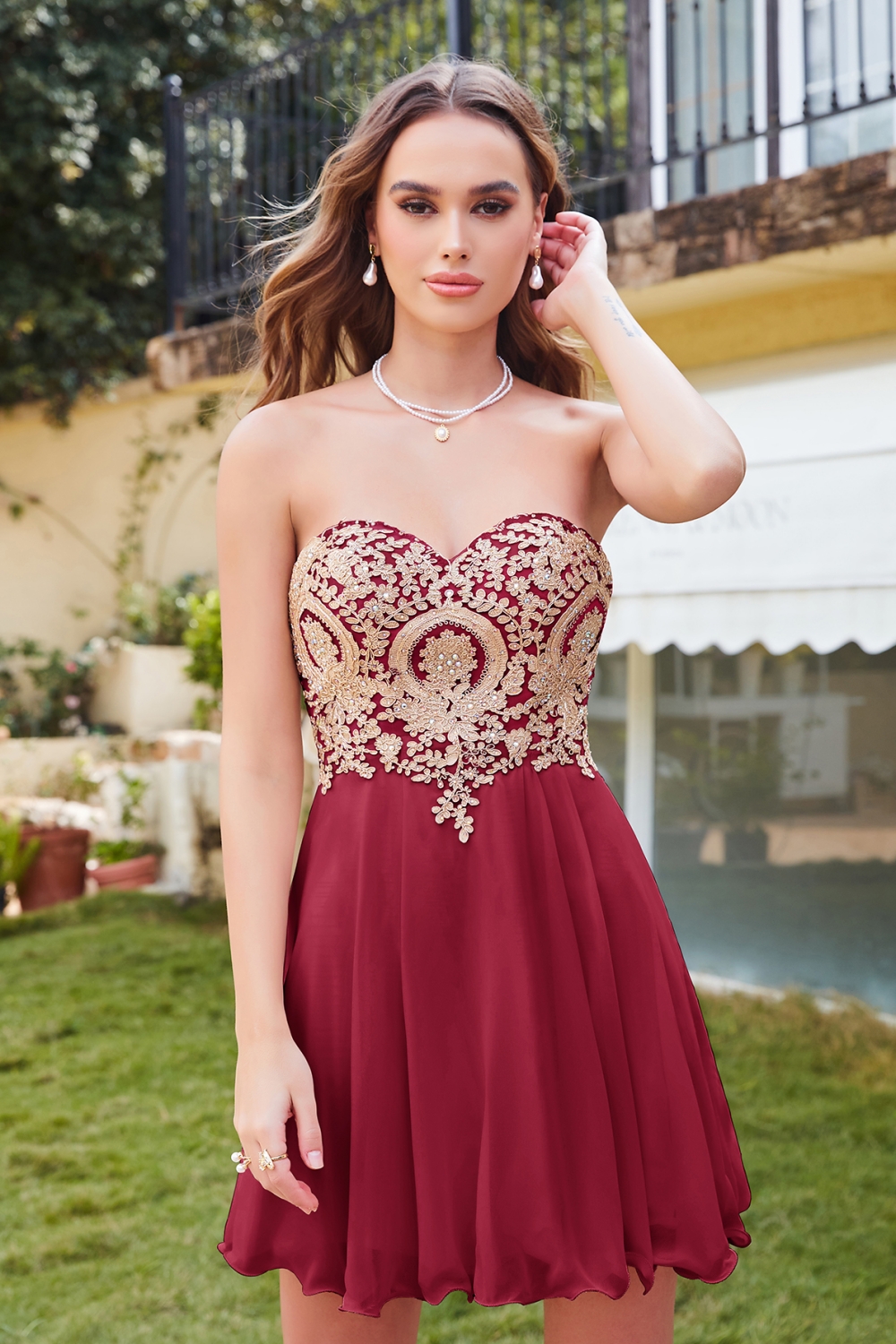 Appliques Short SweetheartMini Homecoming Dresses-newarrivaldress