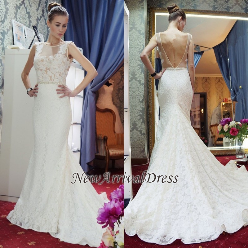 Gorgeous Mermaid Backless New Arrival Sleeveless Wedding Dress-newarrivaldress