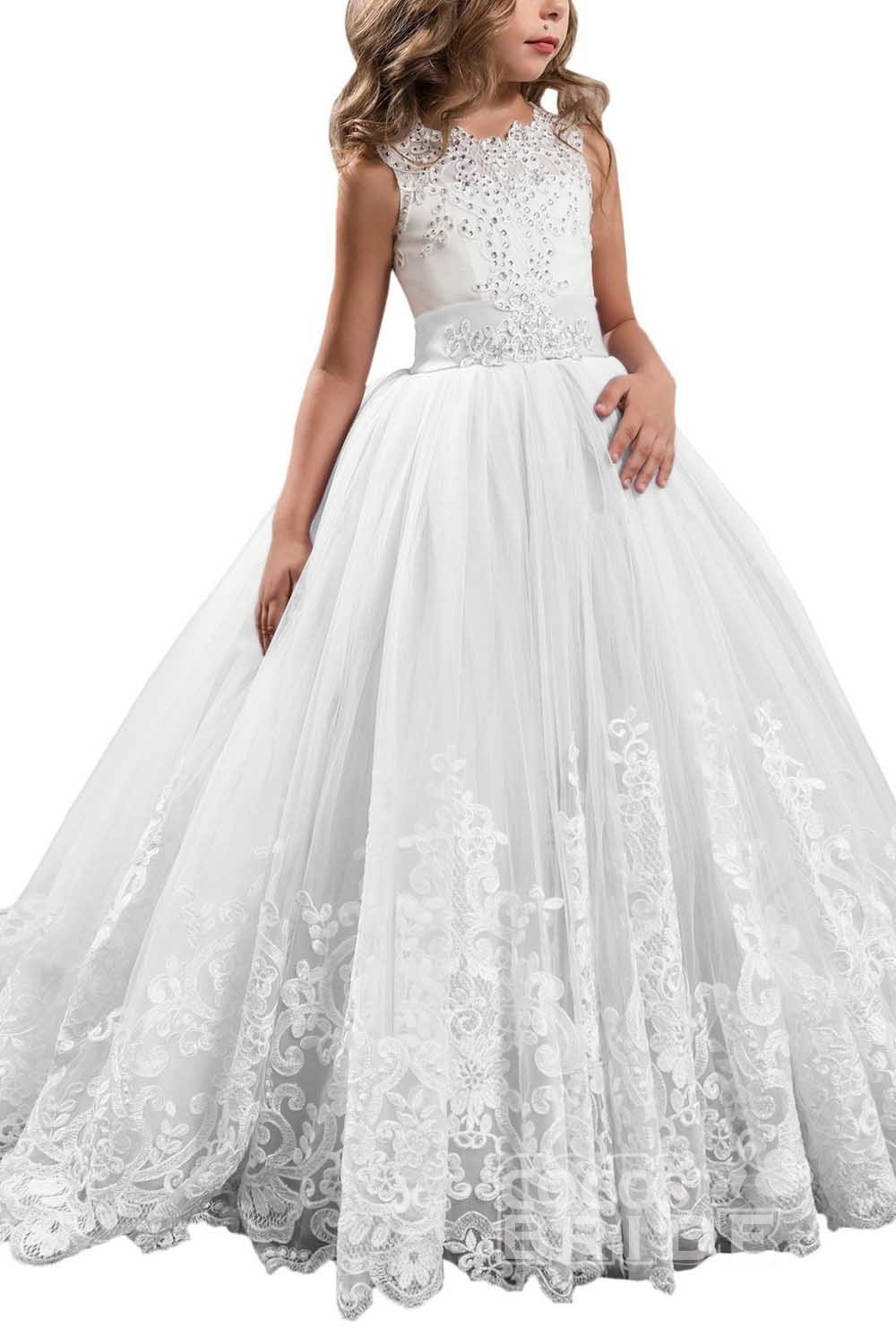 Scoop Neck Sleeveless Ball Gown Flower Girls Dress-newarrivaldress