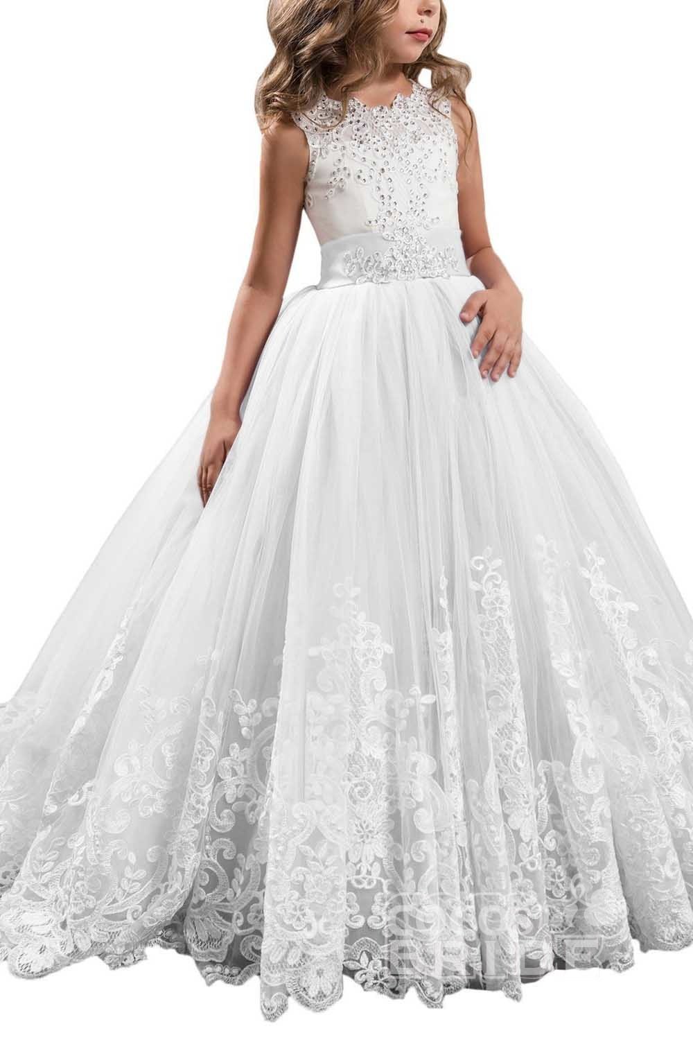 Scoop Neck Sleeveless Ball Gown Flower Girls Dress-newarrivaldress