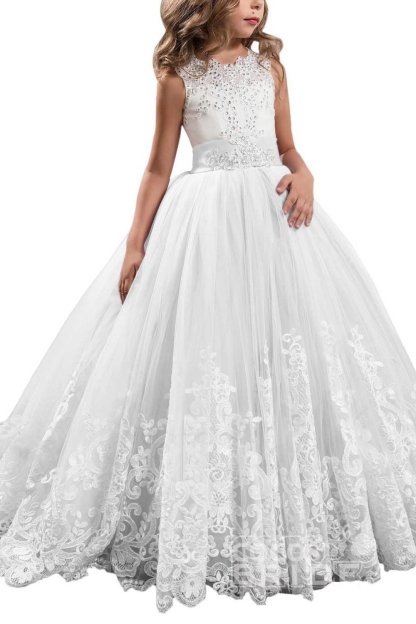 Scoop Neck Sleeveless Ball Gown Flower Girls Dress-newarrivaldress