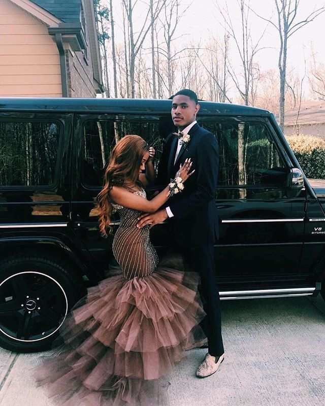 Glamorous Straps Sleeveless Applique Tulle Sexy Mermaid Prom Dress-newarrivaldress