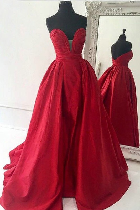 Sweetheart Red Evening Dresses | Oprn Back Long Prom Dresses Online BA7350-newarrivaldress
