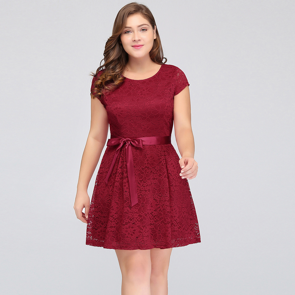 ARMANI | A-line Scoop Black Lace Homecoming Dress with Sash-newarrivaldress