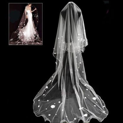 Floral Cute Elegant Tulle Pencil Edge 3*1.5M Wedding Veils