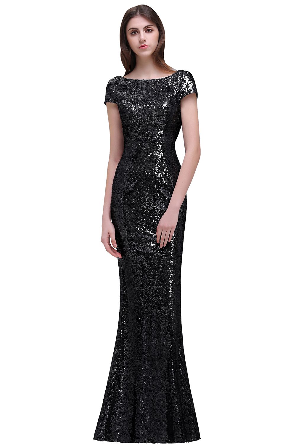 Women Sparkly Rose Gold Long Sequins Bridesmaid Dresses Prom/Evening Gowns-newarrivaldress