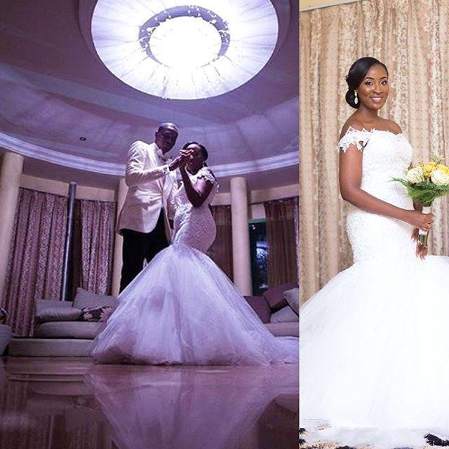 Beautiful Lace Sexy Off The Shoulder Mermaid Tulle Wedding Dresses-newarrivaldress