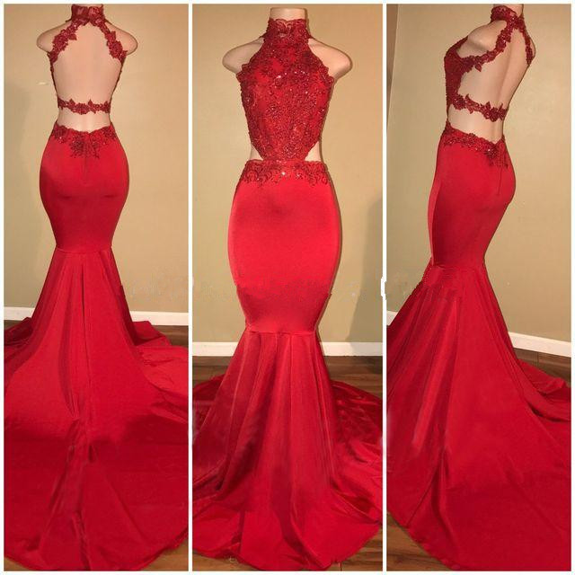 Sleeveless Open Back Mermaid Long Prom Dresses Plus Size | Lace Formal Dresses for Women-newarrivaldress