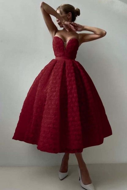 Strapless Sleeveless Long A Line Prom Dress With Appliques Belt