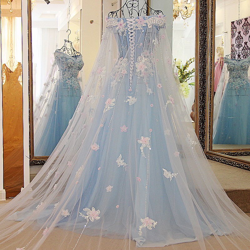 Tulle Applique Sequins Off-The-Shoulder A-Line Floor-Length Evening Dresses-newarrivaldress