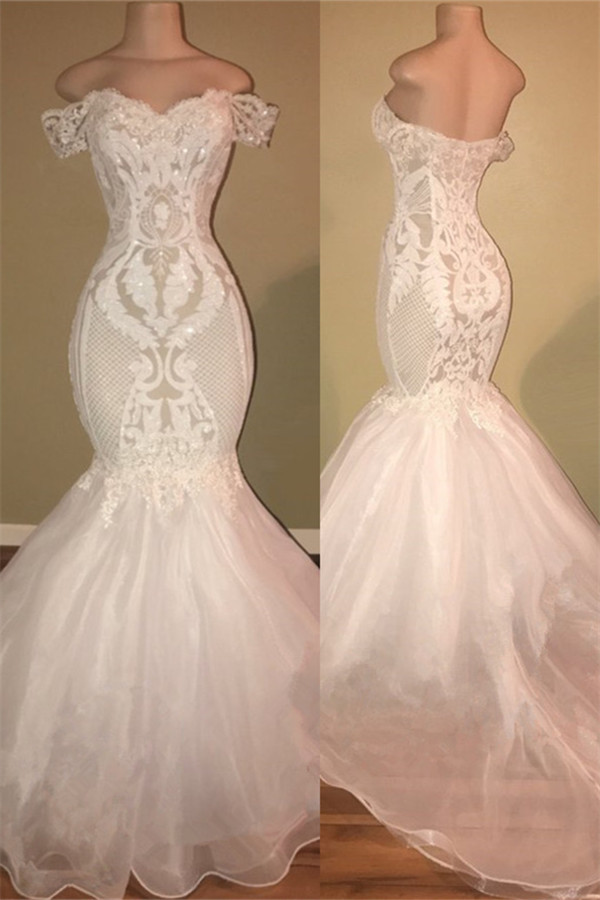 Off The Shoulder Long Prom Dresses | Open Back Lace Appliques Formal Dresses Online bc1326-newarrivaldress