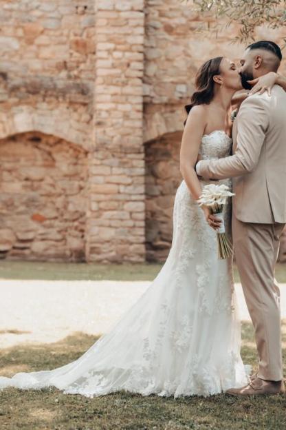 Glamorous Sweetheart Floral Lace Wedding Dresses Sleeveless Tulle Mermaid Bridal Dress-newarrivaldress