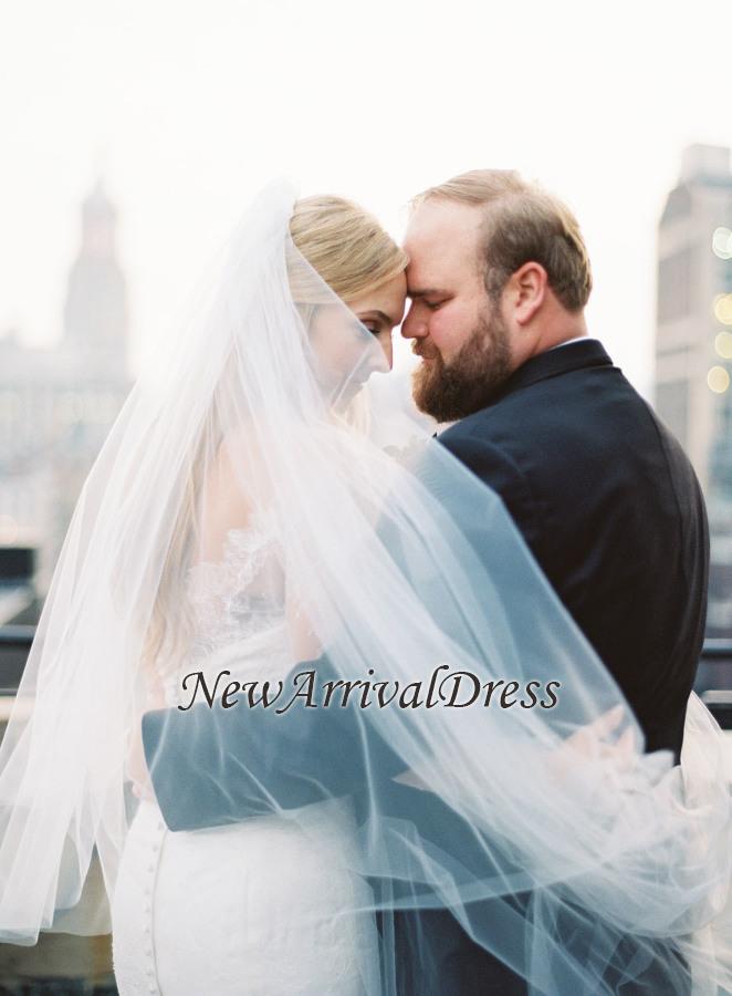 Elegant Long Sleeve Sexy Off The Shoulder Beautiful Lace Mermaid Zipper Wedding Dresses-newarrivaldress