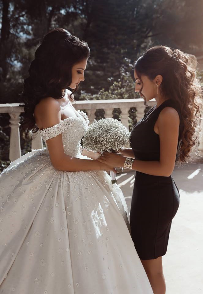Off The Shoulder Beads Appliques Wedding Dresses 2021 | Princess Sexy Ball Gown Royal Wedding Dress-newarrivaldress