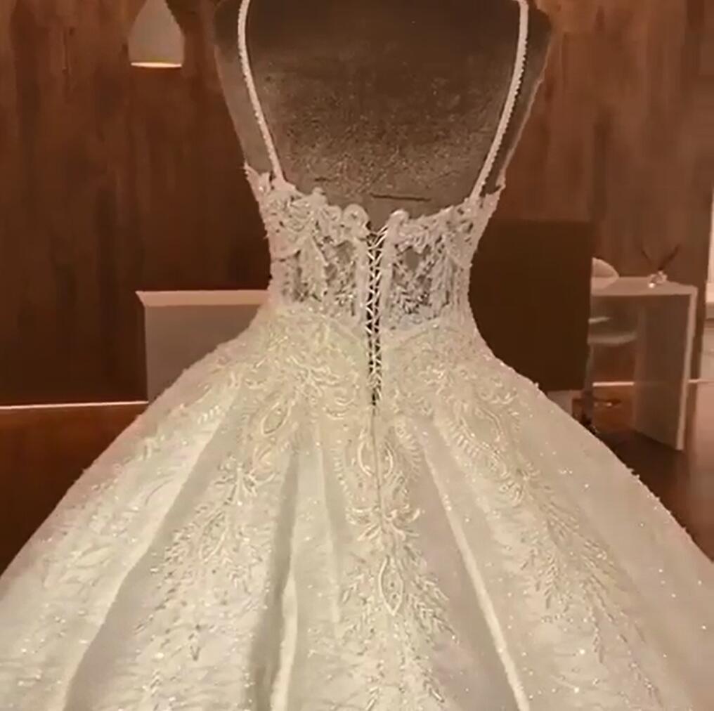Luxury Ball Gowns Wedding Dresses | Sexy Spaghetti Straps Lace Bridal Gowns-newarrivaldress
