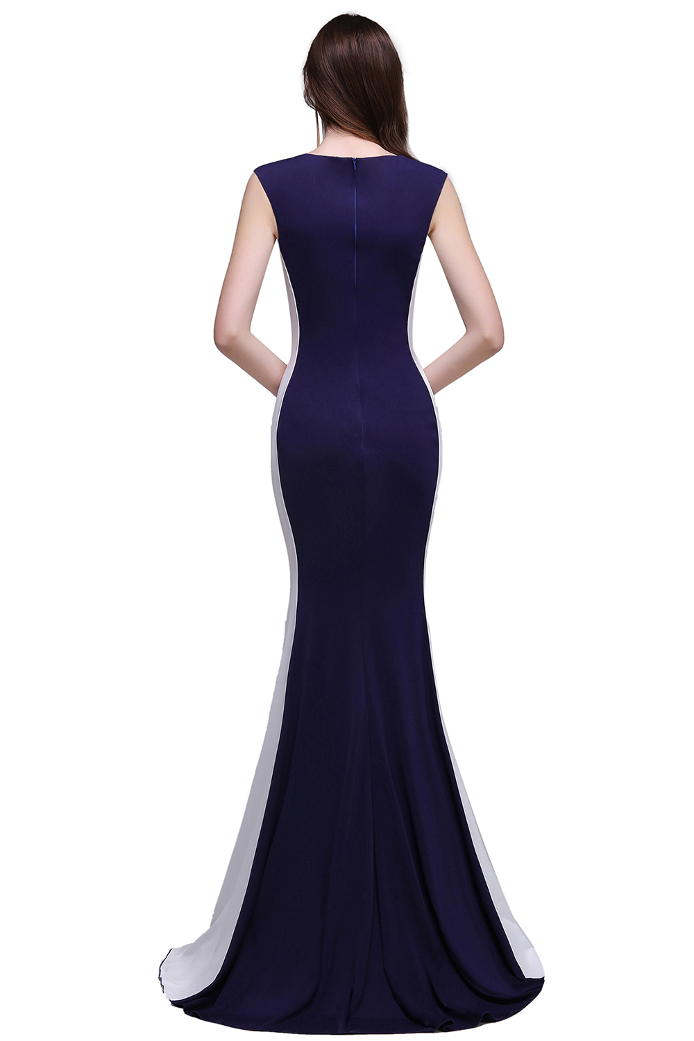 BLAKE | Sheath Scoop Floor-Length Dark Navy Evening Dresses-newarrivaldress