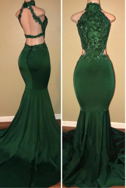 Sleeveless Open Back Mermaid Long Prom Dresses Plus Size | Lace Formal Dresses for Women-newarrivaldress