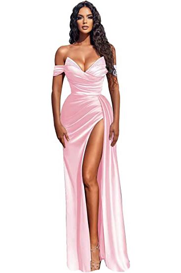 Sexy Off-the-Shoulder Satin Mermaid Prom Dress with Detachable Tail-newarrivaldress