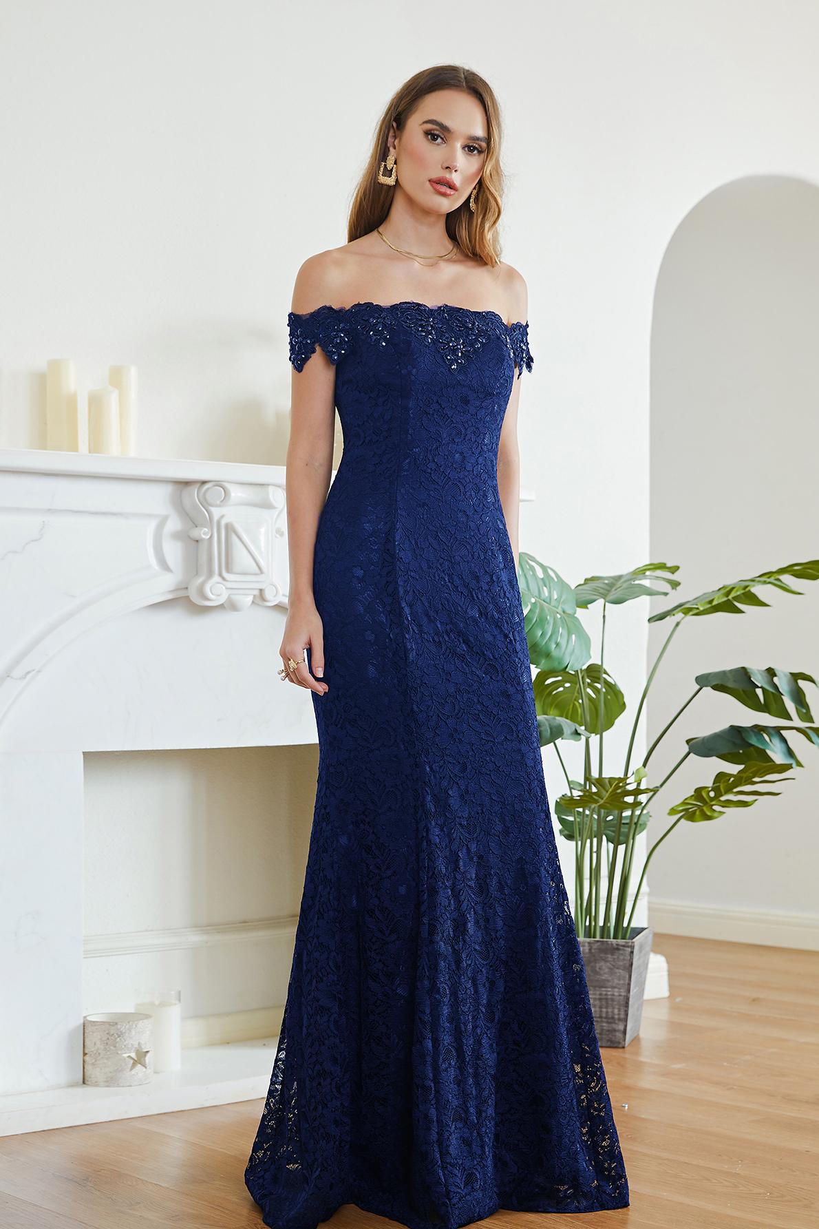 Crystal Beaded Red Mermaid Evening Dresses Off the Shoulder Prom Party Dress