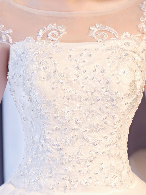 Princess Wedding Dresses Lace Beaded Ball Gowns Sleeveless Floor Length Bridal Dress-newarrivaldress