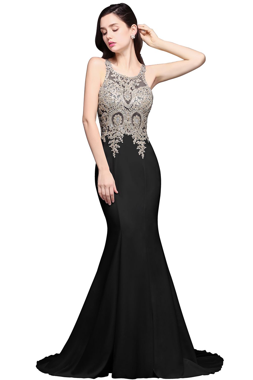 AVERIE | Mermaid Scoop Chiffon Elegant Prom Dress With Appliques-newarrivaldress