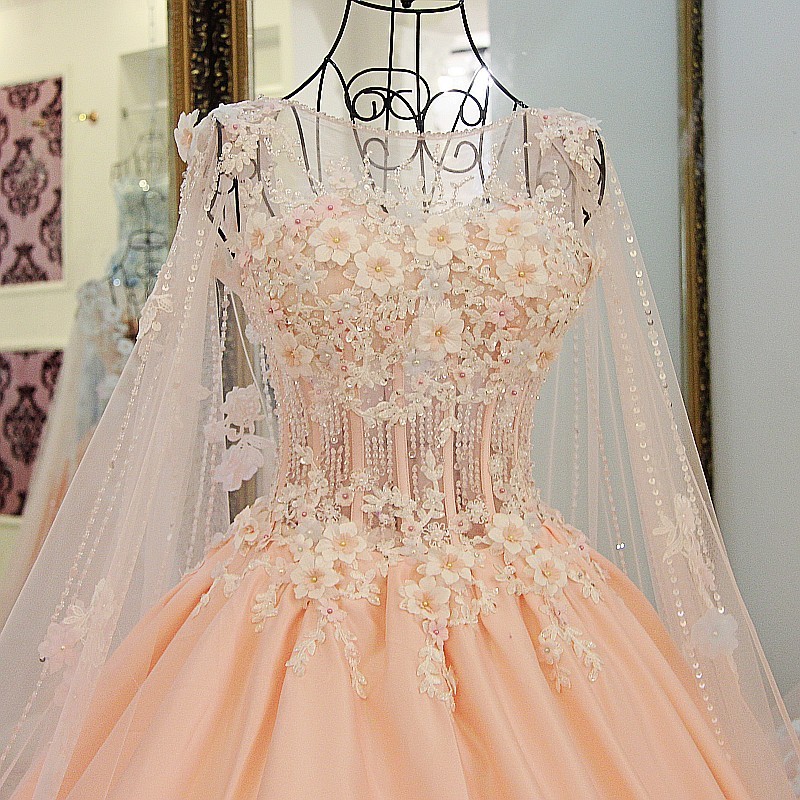 Stunning Floor-Length Appliques Sweep Train A-Line Tulle Beading Prom Dresses-newarrivaldress