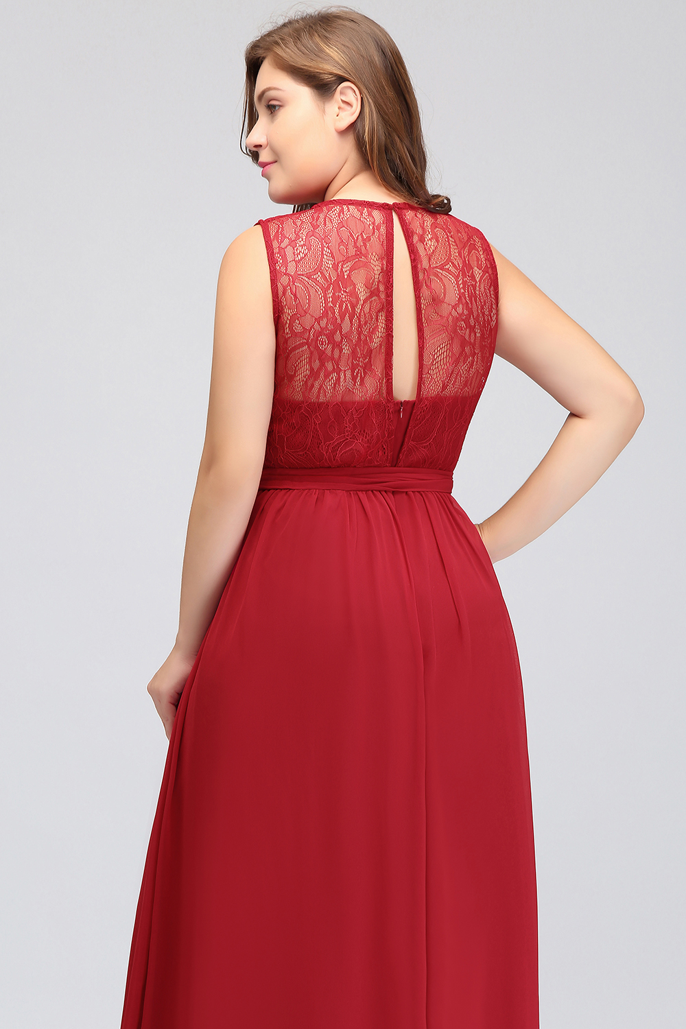 Elegant A-line Floor-length Chiffon Simple Evening Dress Sleeveless-newarrivaldress