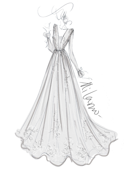 Simple Wedding Dress A Line V Neck Long Sleeves Lace Floor Length Bridal Gowns-newarrivaldress