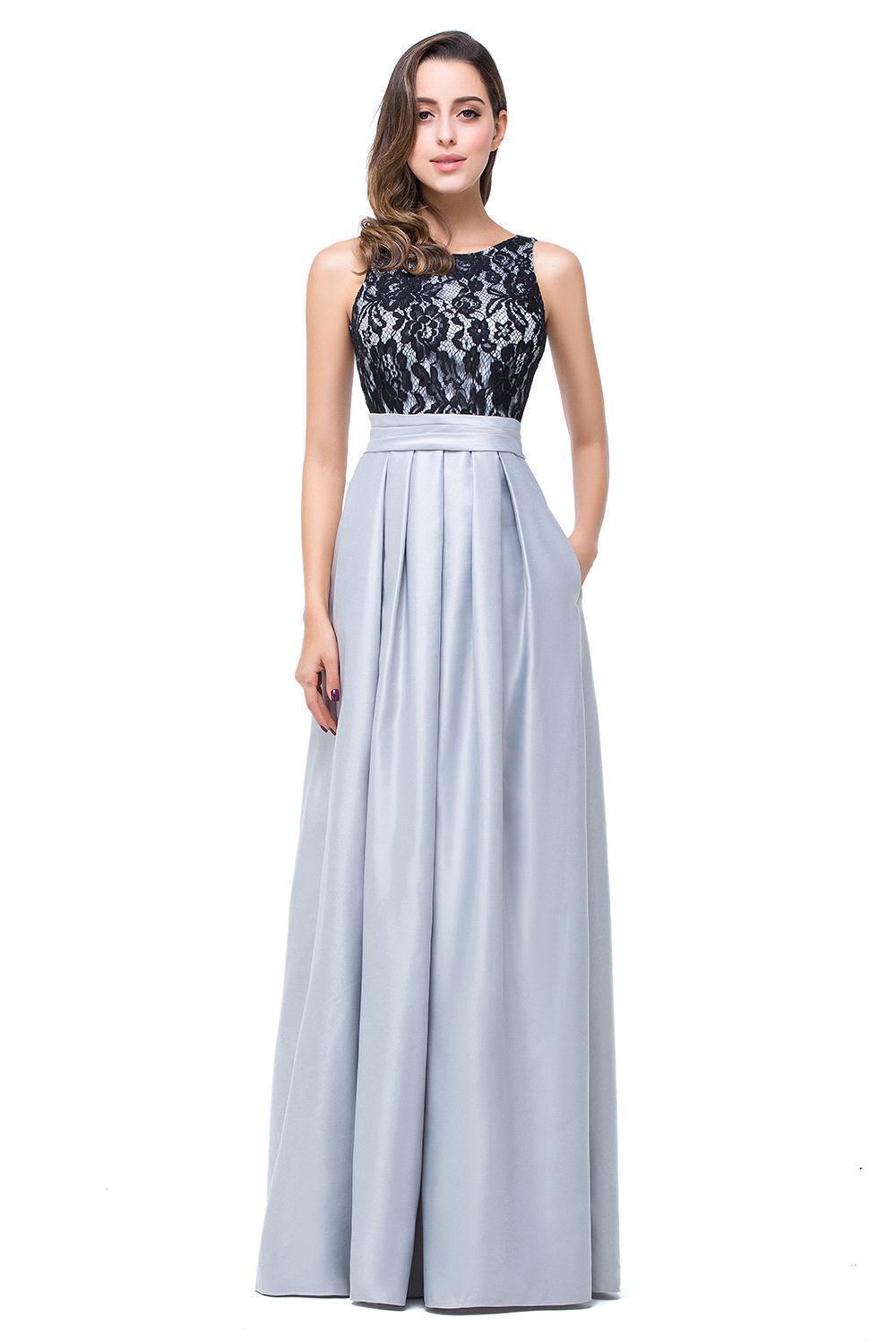 ELLIE | A-line Floor-length Crew Chiffon Lace Bridesmaid Dresses-newarrivaldress