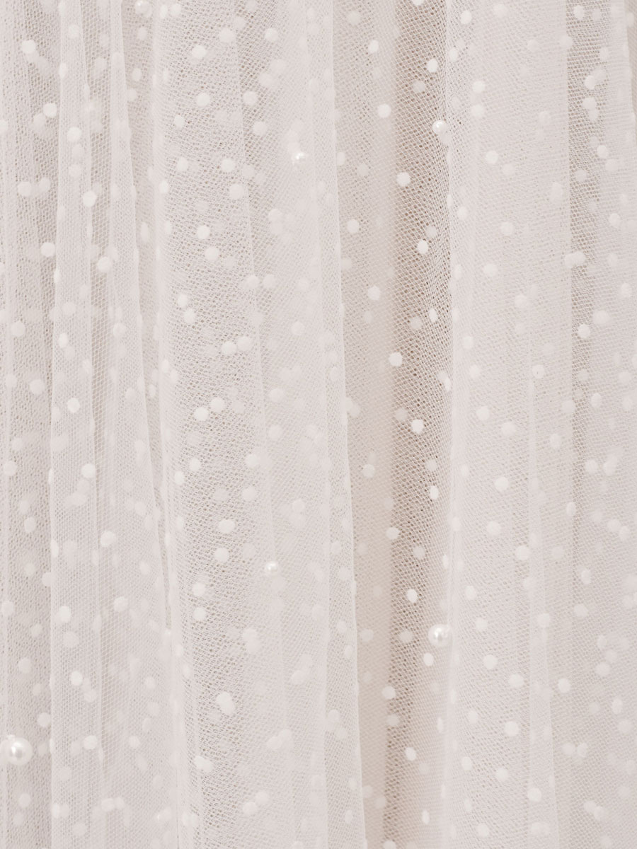 White Bridal Short Dress T-Length A-Line Sweetheart Pearls Spaghetti Straps Tea Length Dress-newarrivaldress