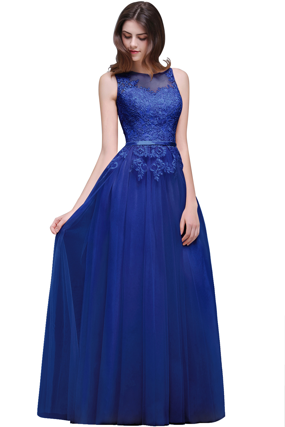 ATHENA | A-line Floor-Length Tulle Prom Dress With Lace-newarrivaldress
