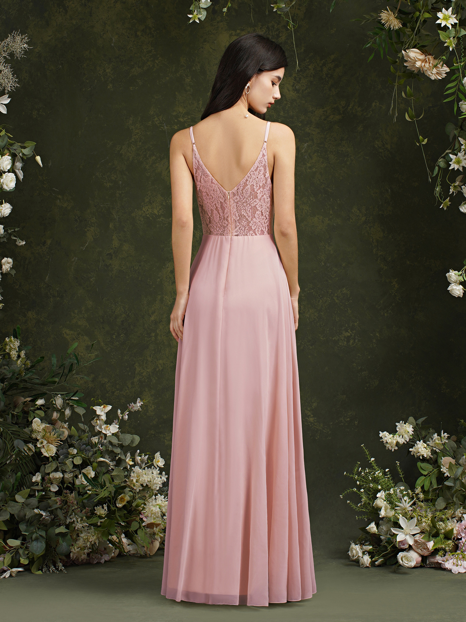 Elegant Sleeveless Aline Bridesmaid Dress V-Neck Long Evening Dress-newarrivaldress