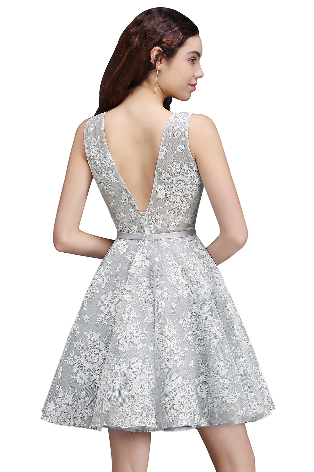 ALEAH | A Line Strtaps Lace Cocktail Homecoming Dresses With Sash-newarrivaldress