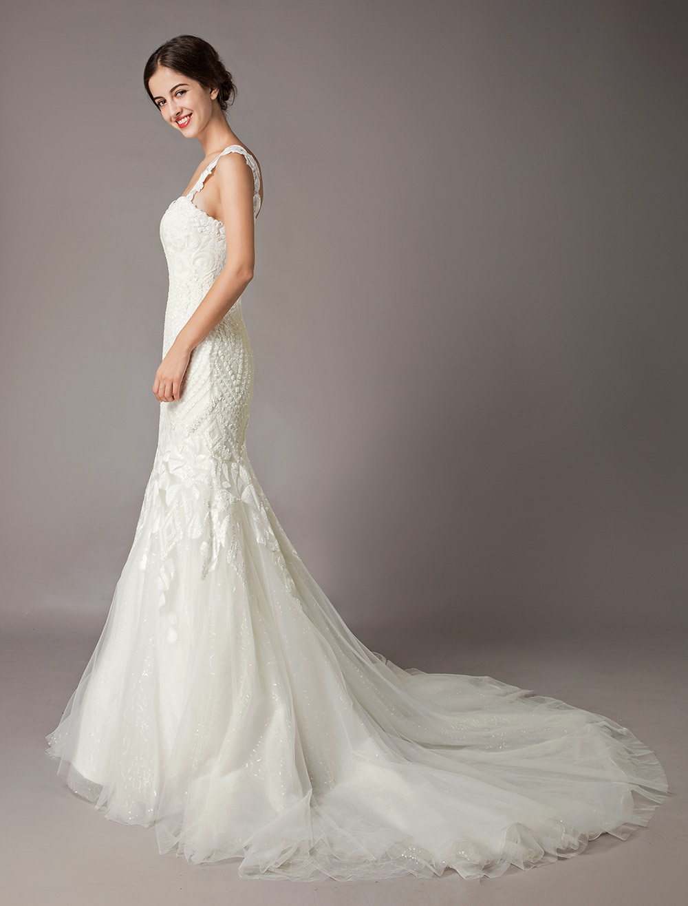 Mermaid-Wedding-Dresses-Luxury-Straps-Sequin-Lace-Tulle-Chapel-Train-Bridal-Gowns-newarrivaldress