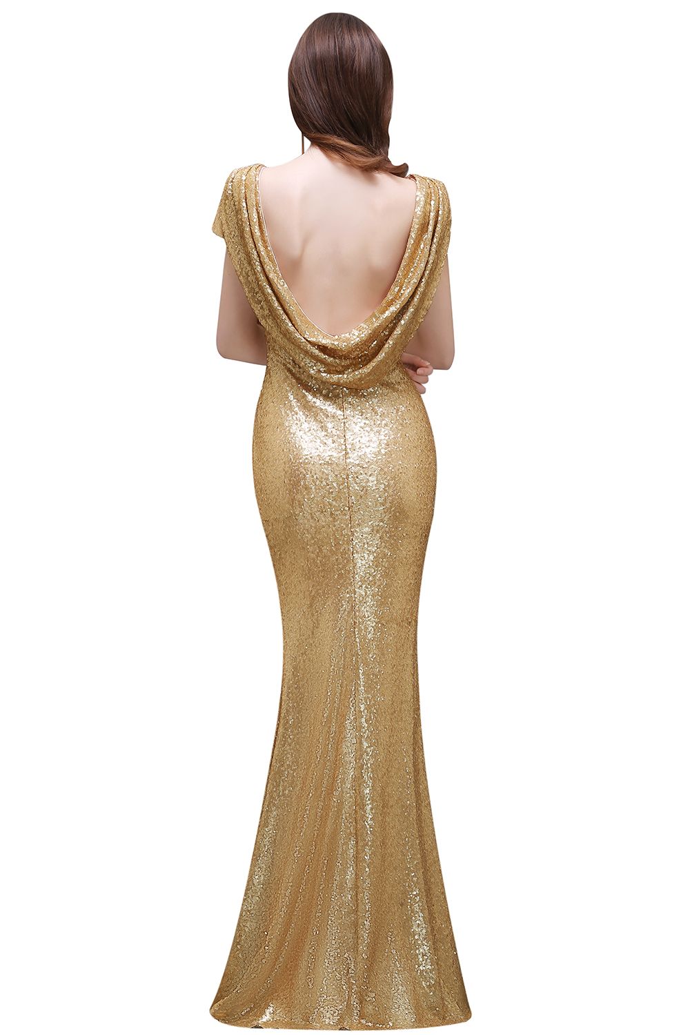 Women Sparkly Rose Gold Long Sequins Bridesmaid Dresses Prom/Evening Gowns-newarrivaldress