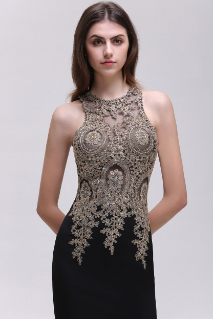 BROOKLYNN | Mermaid Black Prom Dresses with Lace Appliques-newarrivaldress