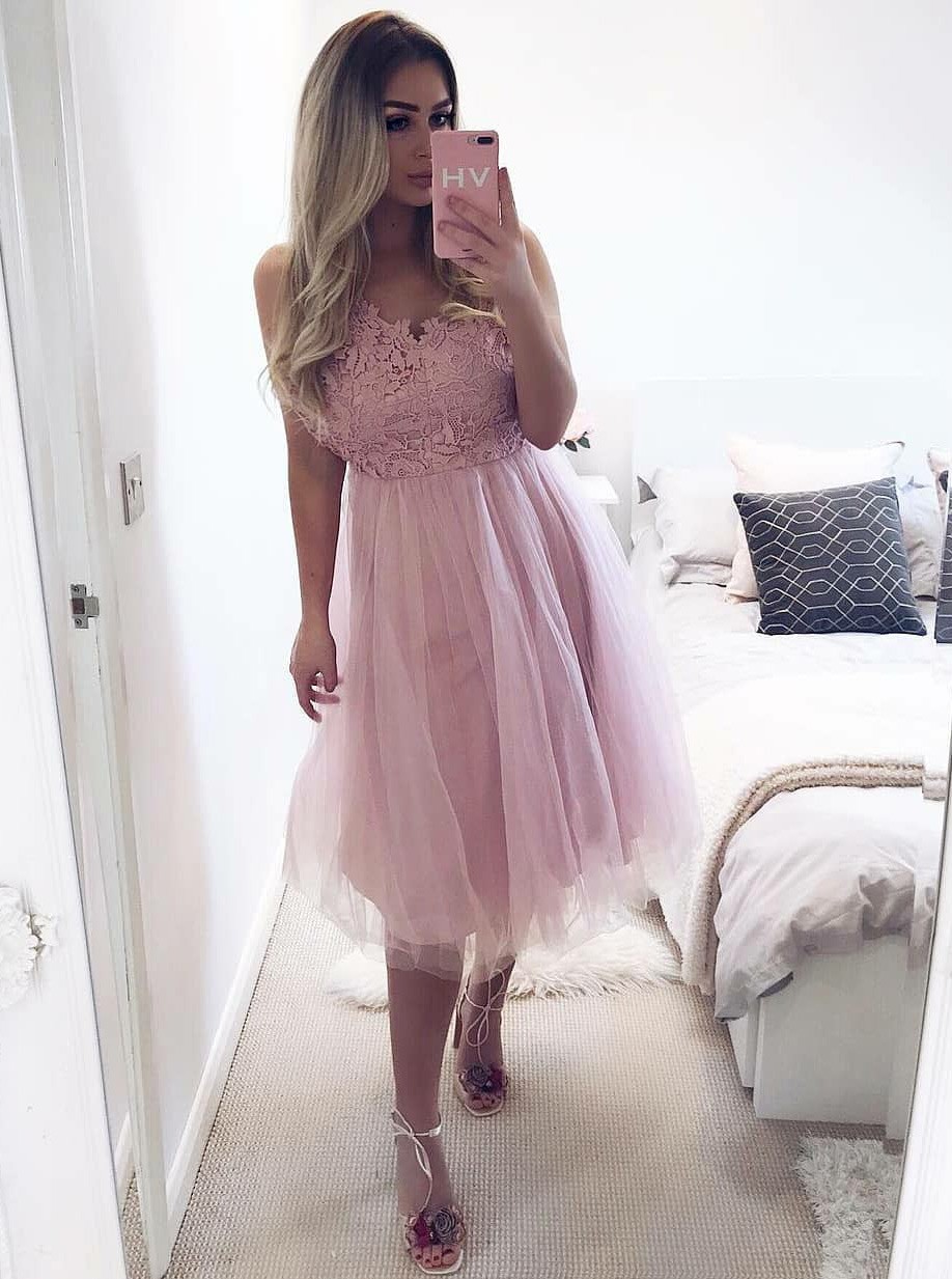 white christmas dresses Short A-Line Prom Dress with Sheer Bodice
