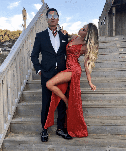Sexy Red Sequin Prom Dresses | Halter Neck Backless High Slit Party Dresses-newarrivaldress