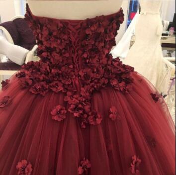 New Arrival Flowers Sleeveless Sweetheart Ball Gown Evening Gown-newarrivaldress