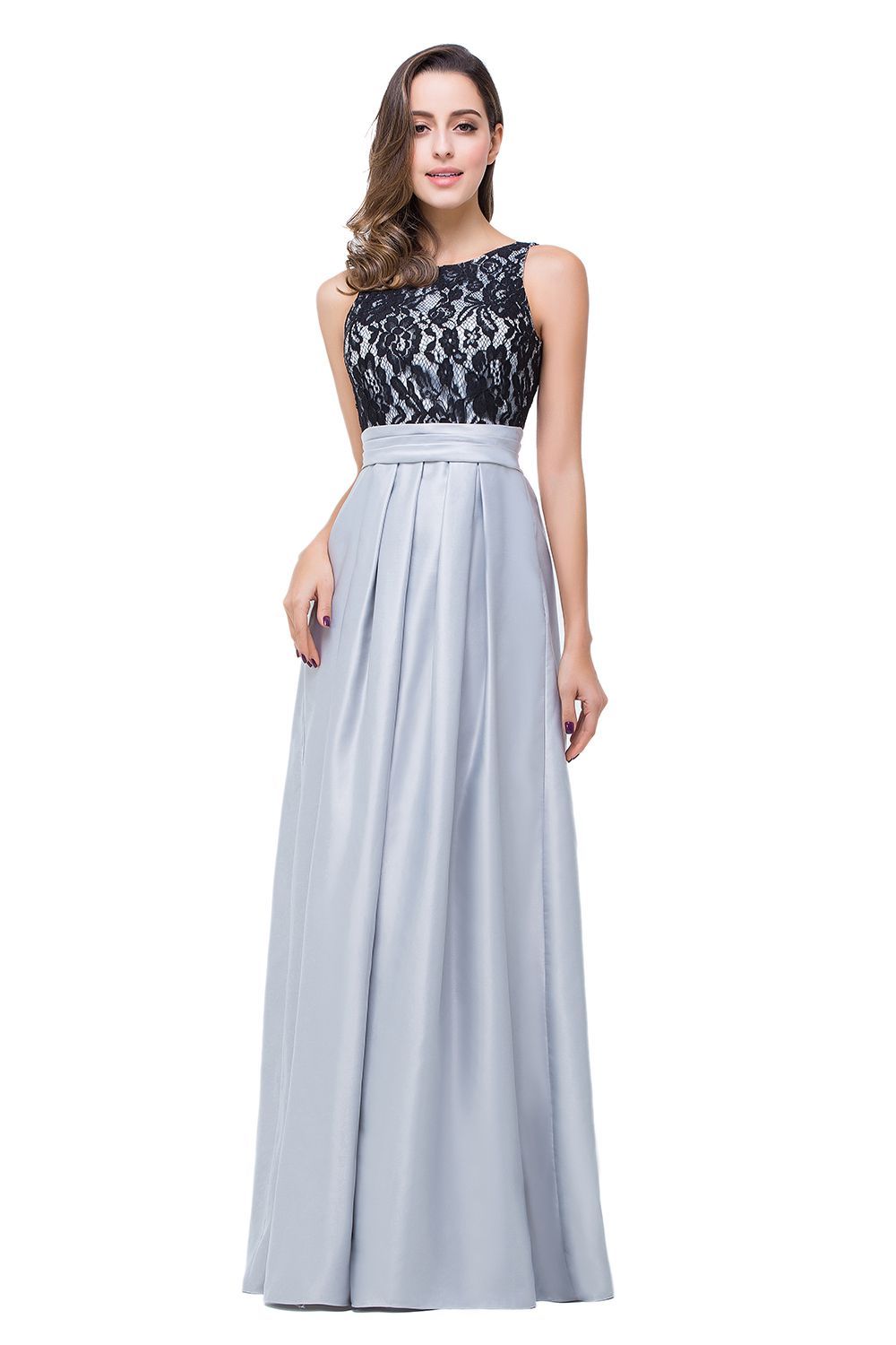 ELLIE | A-line Floor-length Crew Chiffon Lace Bridesmaid Dresses-newarrivaldress
