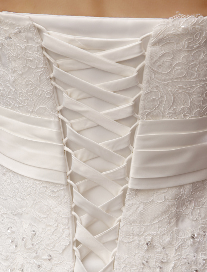 Floor-Length White Bridal Ball Gown Wedding Gown With Sweetheart Neck Applique-newarrivaldress