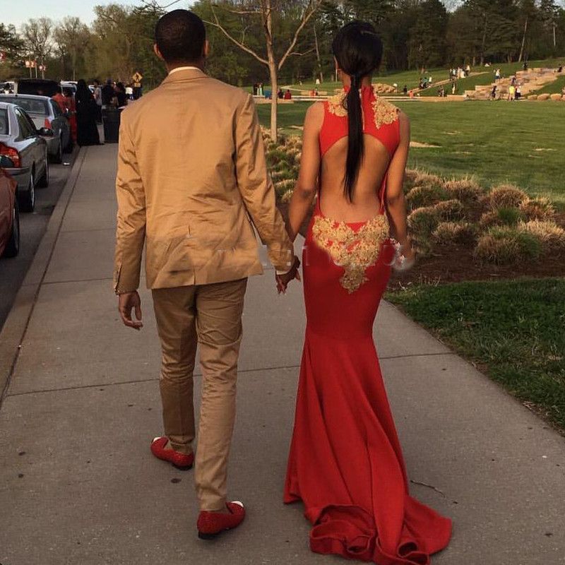 Red Mermaid Prom Dress |Lace Appliques Evening Dress BK0-newarrivaldress