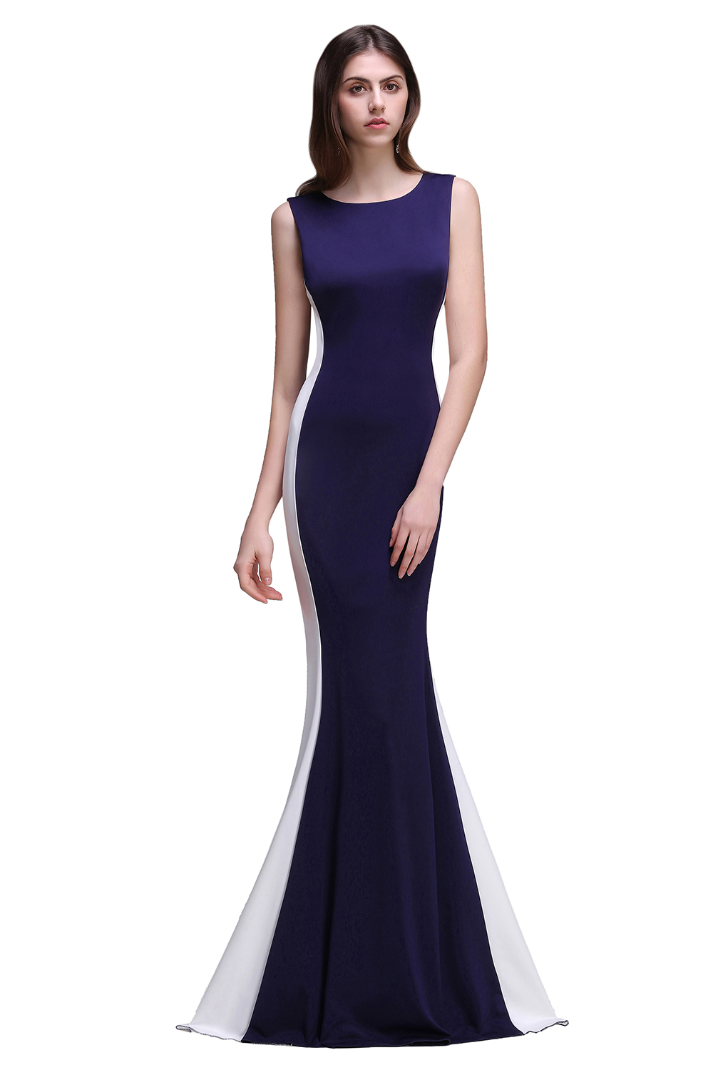 CAMILA | Mermaid Long Dark Navy Simple Prom Gowns-newarrivaldress